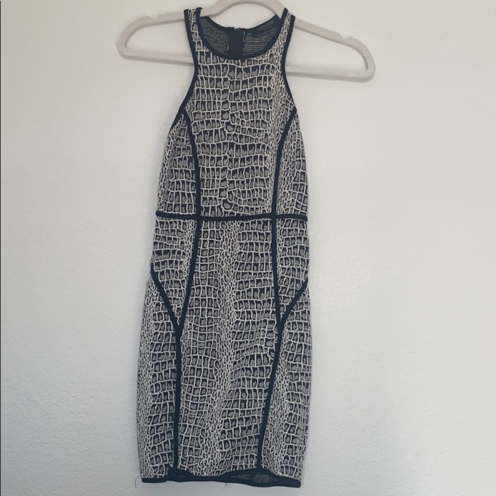 Black and White Printed Bodycon Dress